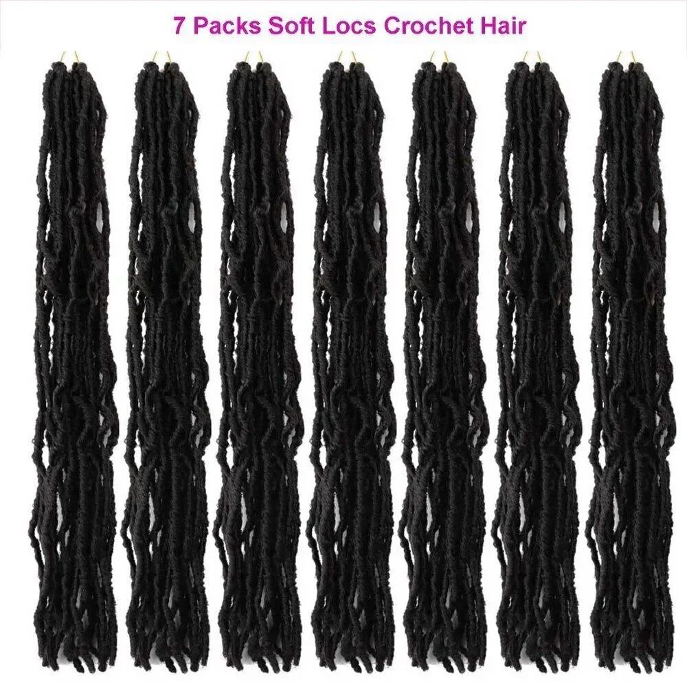 6 Packs Soft Locs Crochet Hair Pre Looped Faux Locs Crochet Braids Goddess Locs